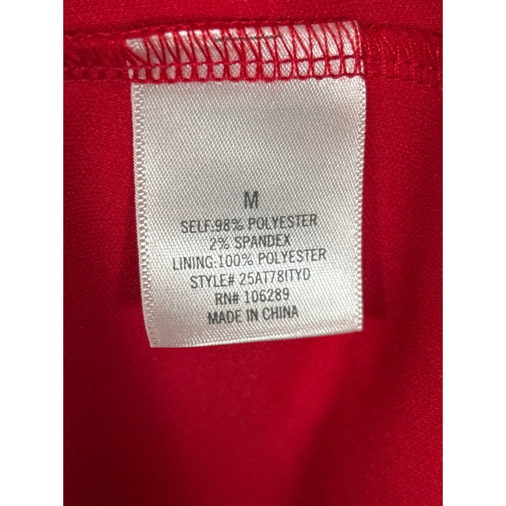 Francescas Mi Ami Red Eyelet Lace Smocked Mini Dress 3/4 Sleeve Women's M - Picture 5 of 7